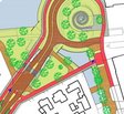 Tekening van Noordelijke aansluiting parallelweggetje Linthorst Homanweg.