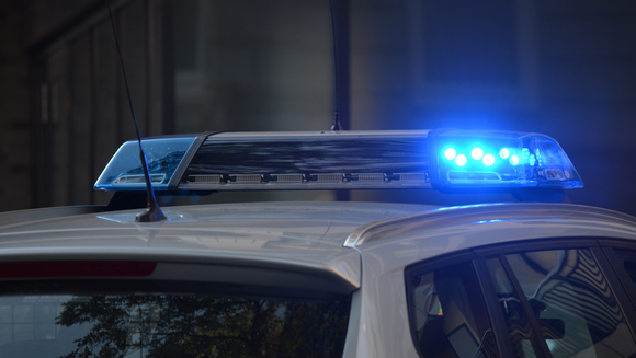 Foto van zwaailicht politieauto