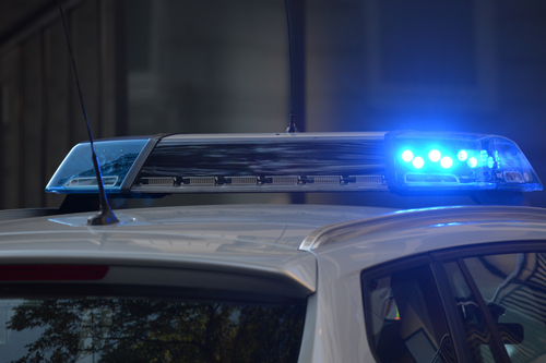 Foto van zwaailicht politieauto